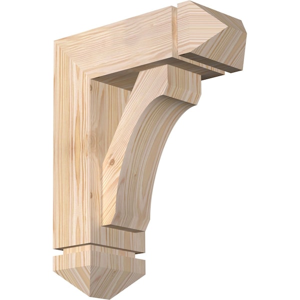 Ekena Millwork Legacy Arts and Crafts Smooth Bracket w/ Offset Brace, Douglas Fir, 5 1/2"W x 14"D x 18"H BKT0604X14X18LEC03SDF - main